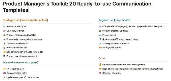 Product Manager's Toolkit: 20 Ready-to-use Communication Templates